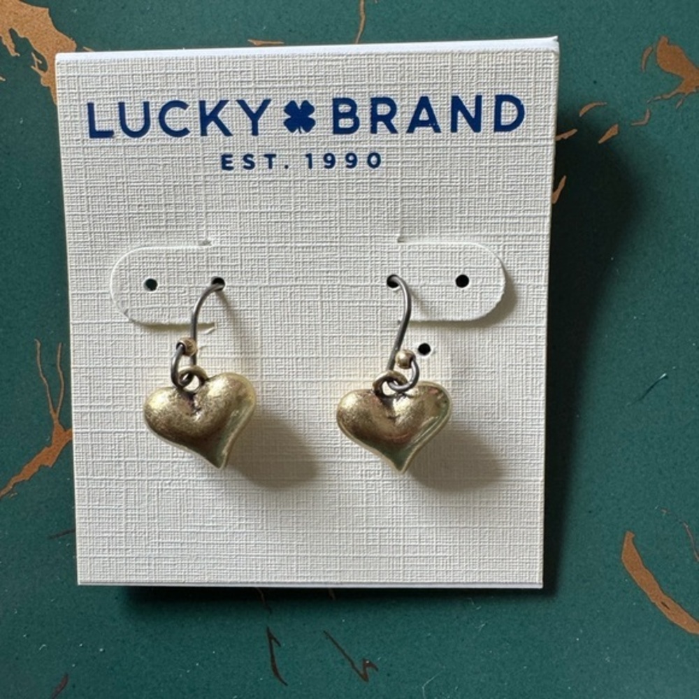 Lucky Brand Gold Heart Earrings